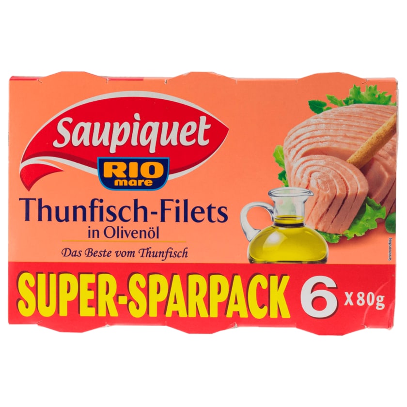 Saupiquet Thunfischfilet in Olivenöl 6x80g